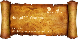Matyé Andrea névjegykártya